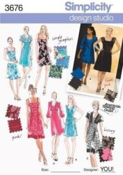 3676  Simplicity SWEET DRESSES STRAPS/ SLEEVES OR NOT LENGTHS PATTERN 6-14 UNCUT